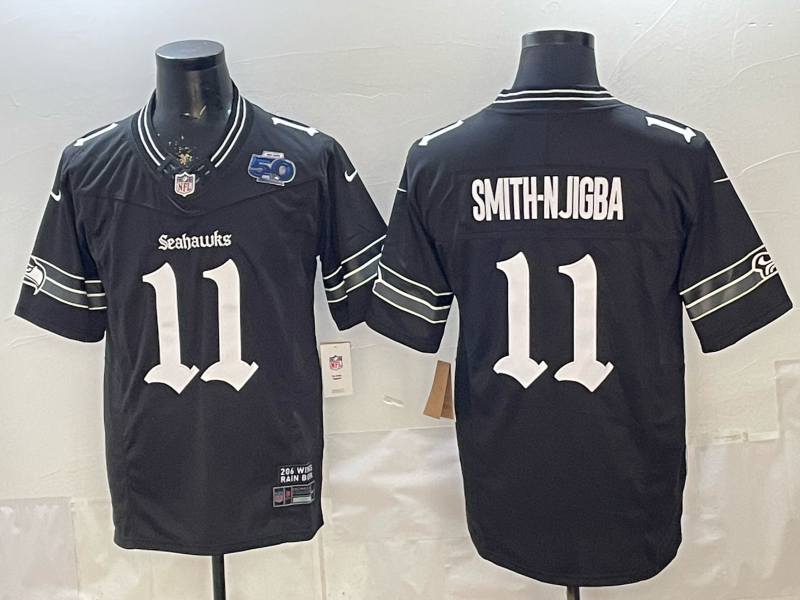 Men 2026 Seattle Seahawks #11 Smith Njigba black Nike Limited NFL Jersey 002